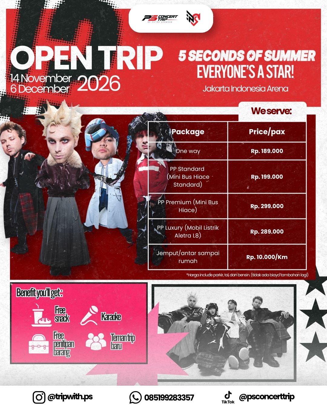 Poster open trip 5 Seconds of Summer — Everyone's a Star!
